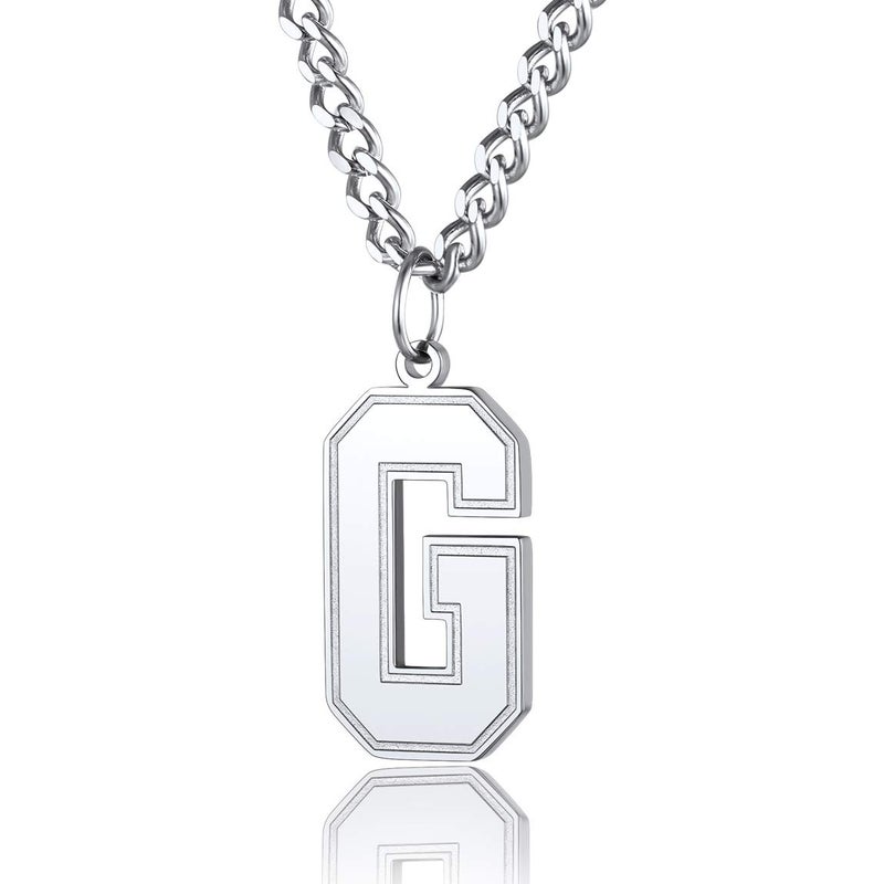 ChainsPro Initial Chain Letter G Pendant Necklace Stainless Steel Mens Chain Monogram Gifts for Men - Image 1